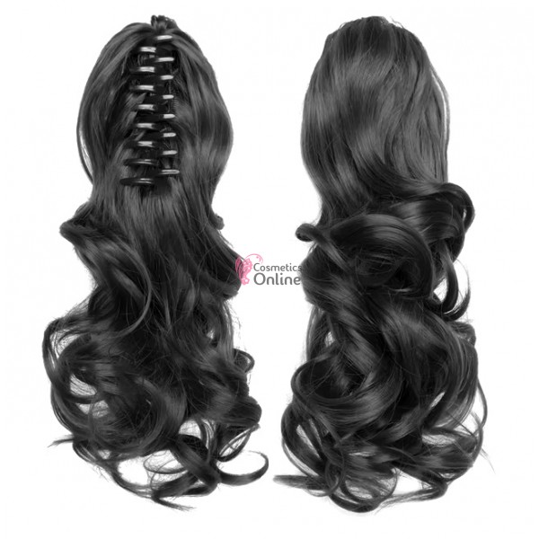 Extensie de par coada ondulata cu cleste 35 cm Cod  SS35-1# Brunet
